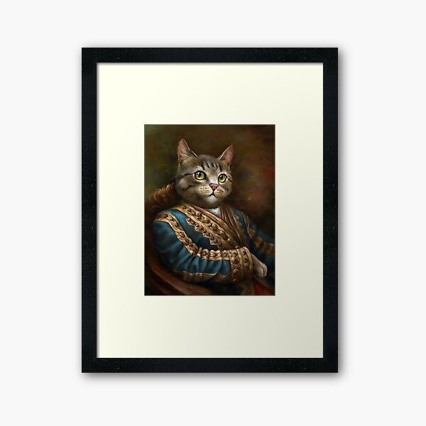 The Hermitage Court Outrunner Cat Framed Art Print