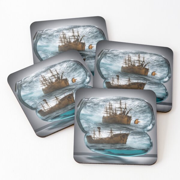 Item preview, A ship in a bottle on a stormy ocean. designed and sold by Maniock.