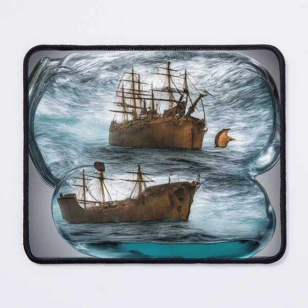 Item preview, A ship in a bottle on a stormy ocean. designed and sold by Maniock.