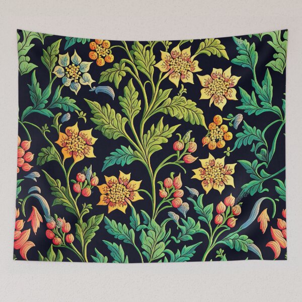 Item preview, Ornamental Floral Pattern Vintage Flowers Wallpaper Ornaments designed and sold by goldufeenstaub.