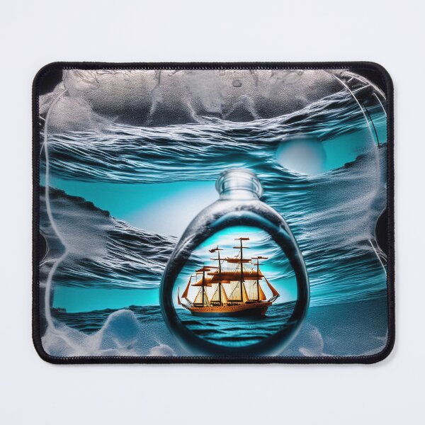 Item preview, A ship in a bottle on a sea. designed and sold by Maniock.