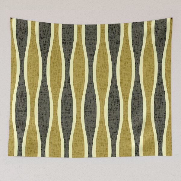 Item preview, Retro Tiki Pin Stripes 354 Gold and Black designed and sold by tonymagnerart.