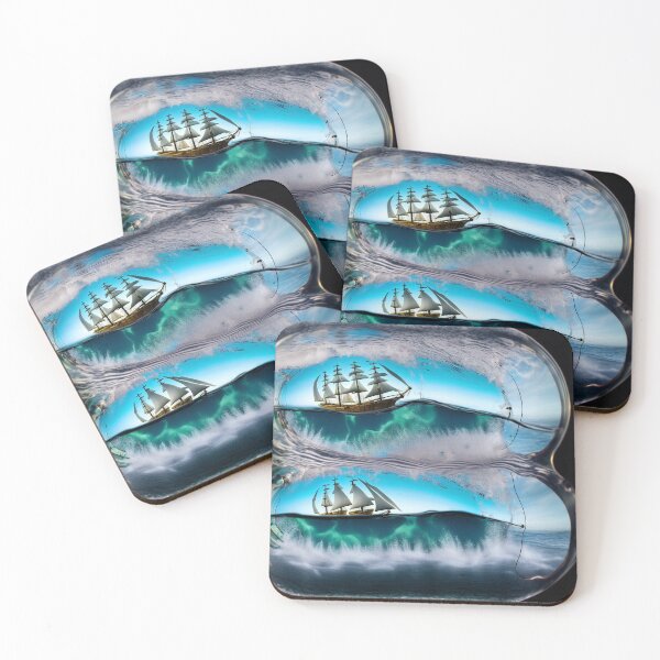 Item preview, A ship in a bottle sailing. designed and sold by Maniock.