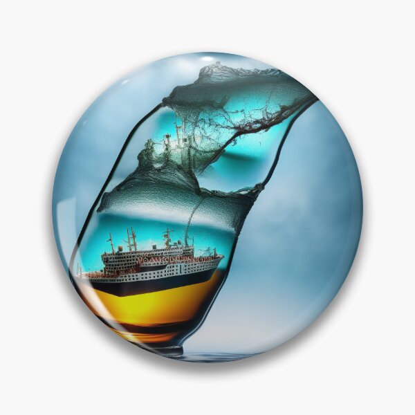 Item preview, A sinking ship in a bottle on a stormy ocean. designed and sold by Maniock.