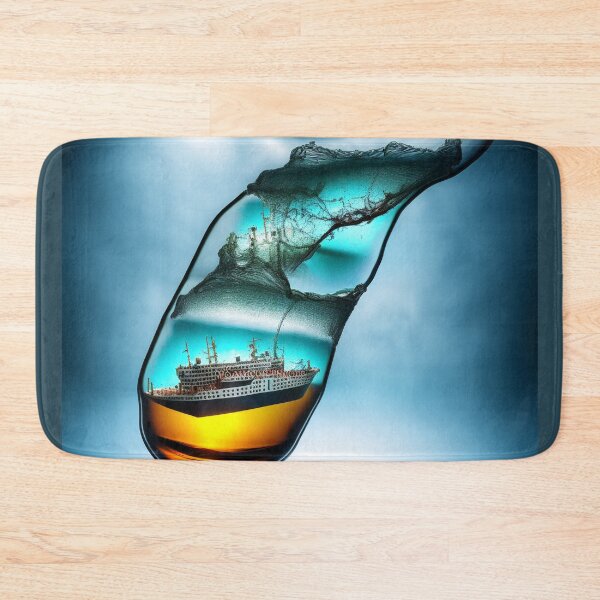 Item preview, A sinking ship in a bottle on a stormy ocean. designed and sold by Maniock.