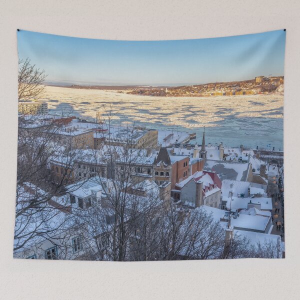 Item preview, Quebec, Canada, Wintertime, Snow Overlooking St. Lawrence River designed and sold by SafariByMarisa.