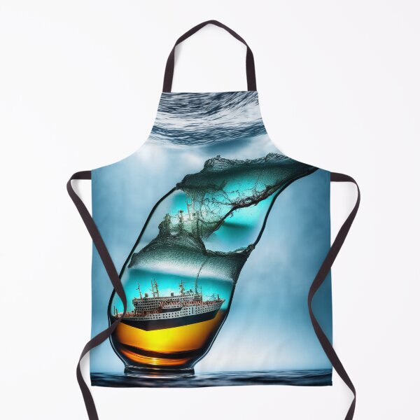 Item preview, A sinking ship in a bottle on a stormy ocean. designed and sold by Maniock.
