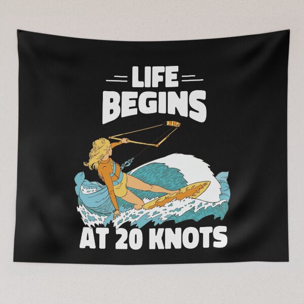Item preview, Kitesurfing Girl Riding Wave Retro Art designed and sold by MrEddie10.