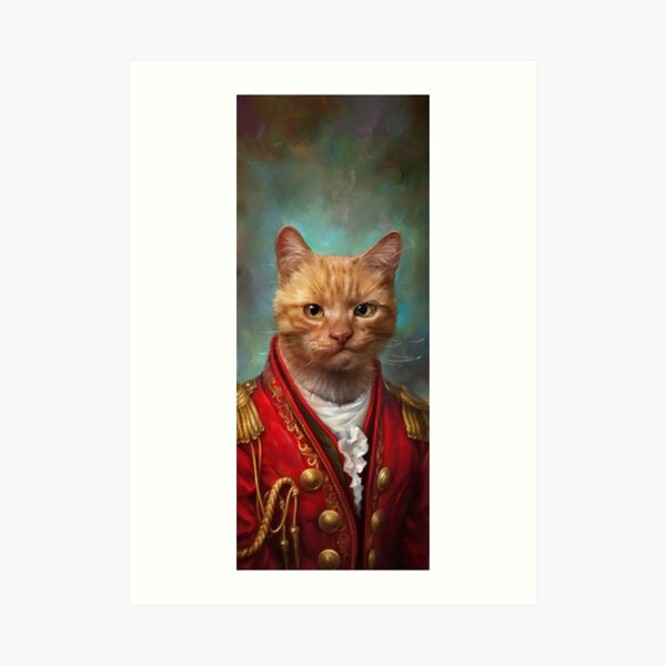 Court General Wise Cat Art Print