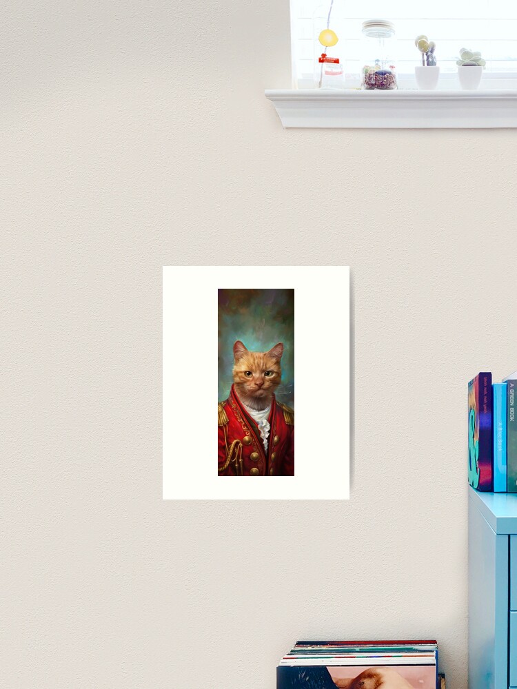 Aperçu 2 sur 3. Impression artistique avec l'œuvre Général de cour Wise Cat créée et vendue par Ldarro.