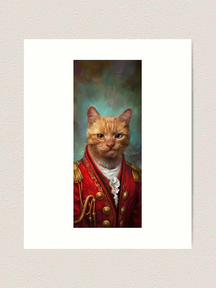 Aperçu 1 sur 3. Impression artistique avec l'œuvre Général de cour Wise Cat créée et vendue par Ldarro.