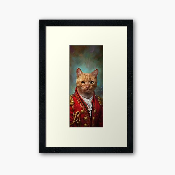 Court General Wise Cat Framed Art Print