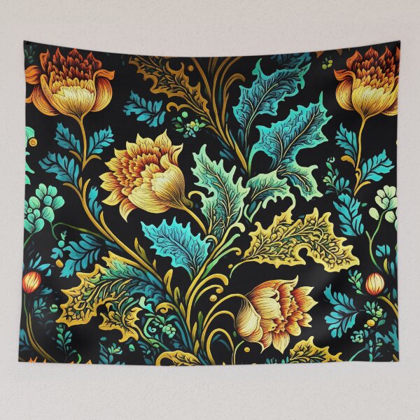 Item preview, Ornamental Floral Pattern Vintage Flowers Wallpaper Ornaments designed and sold by goldufeenstaub.