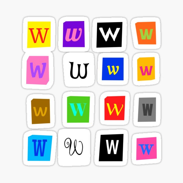 Vista previa del artículo con la obra «Juego de letras W recortadas de revista», diseñado y vendido por Words-Artist.