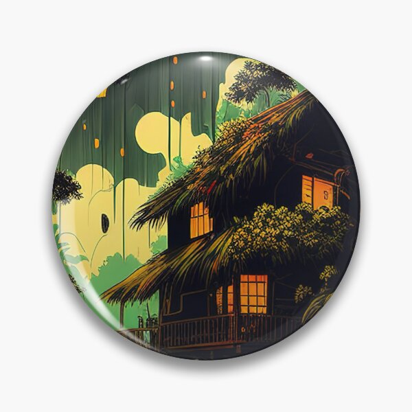 Item preview, House with lanterns in the jungle illustration designed and sold by RK - Shop.