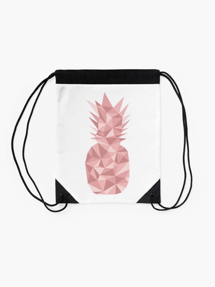 Alternate view of Pineapple Geometric 3 (rose) Drawstring Bag