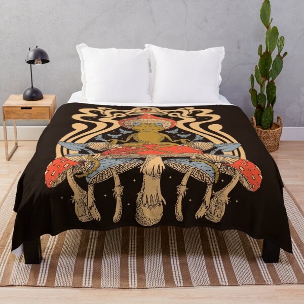 Item preview, Frog sits on fly agaric, psychedelic print on a T -shirt	 designed and sold by ShamanskaKate.