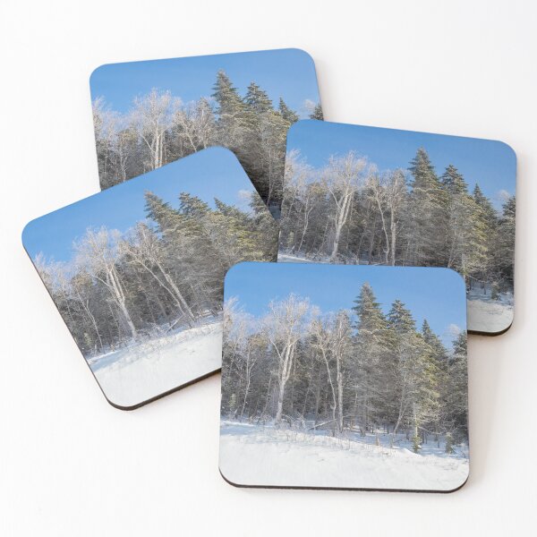Item preview, Frozen Landscape with Evergreens and Birch Trees designed and sold by SafariByMarisa.
