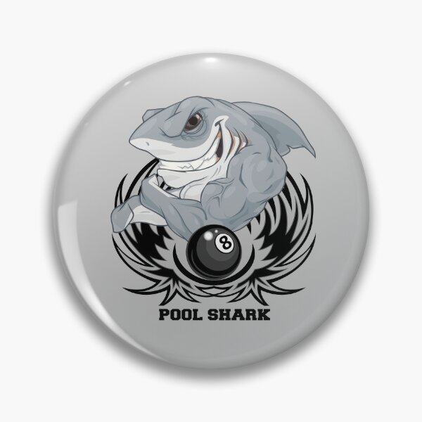 Item preview, Pool Shark Billiards Gray Great White Cartoon 8 Ball Graphic designed and sold by 3sistersrock.