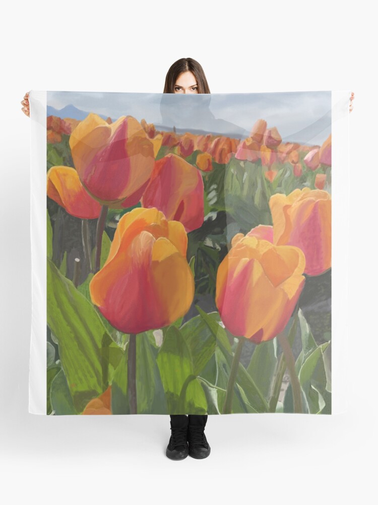 Thumbnail 1 of 3, Scarf, Tulips from Washington designed and sold by KennyRays.