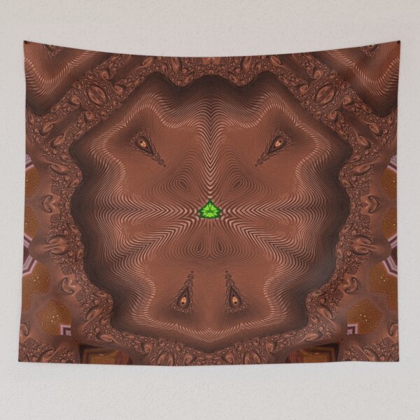 Item preview, *FUNNY ABSTRACT PAINTING ALIEN TRIBAL FACE CHOCOLATE MIXTURE MINT GREEN WITH STARRY GREEN ANISE* designed and sold by Ralek.