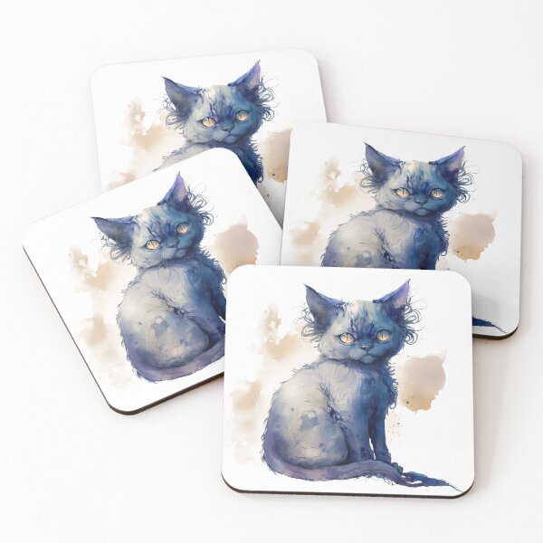 Item preview, Moody Sitting Cat, Watercolor Funny Cat designed and sold by MoonFoxDesign.