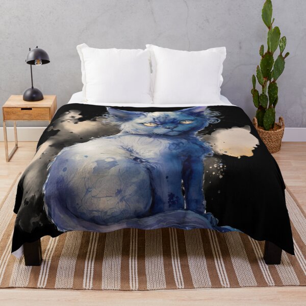 Item preview, Moody Sitting Cat, Watercolor Funny Cat designed and sold by MoonFoxDesign.