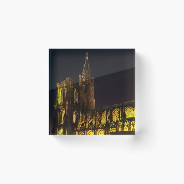 Item preview, Beautiful colors of highlighted Notre Dame Cathedral in Strasbourg, Alsace, France designed and sold by Alexander Sorokopud.
