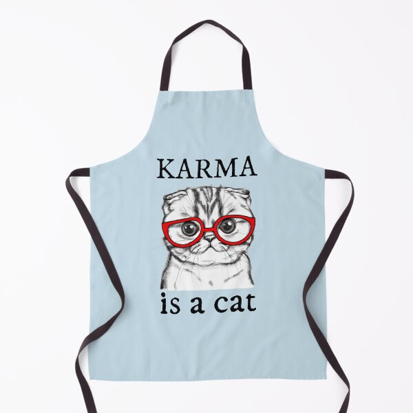 Item preview, Karma is a Cat Midnights Lyric T-Shirt | Sticker | Scottish Fold Cat | Music Lyrics Fan Merchandise | Black Background Version Classic T-Shirt Light Blue Version designed and sold by studiodot.
