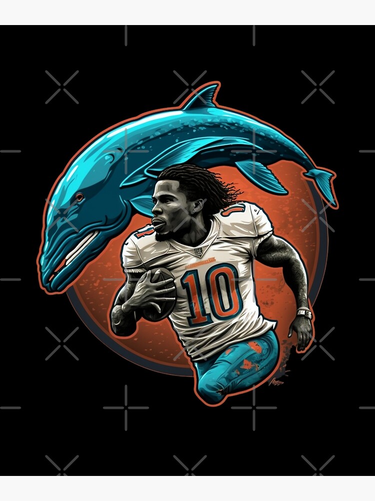 Tyreek Hill Miami Dolphins Football Illustrated Art Poster 