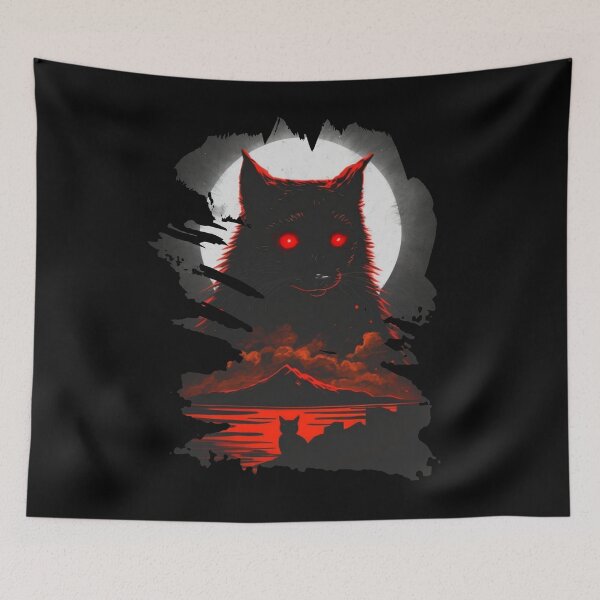 Item preview, dark cat // white moon designed and sold by Shagrah.