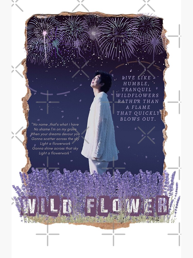 Wild Flower Indigo RM Flowerwork Long Sleeve Shirt Sweatshirt Sweater BTS Kim Namjoon Gift Stocking Stuffers Kpop Wildflower