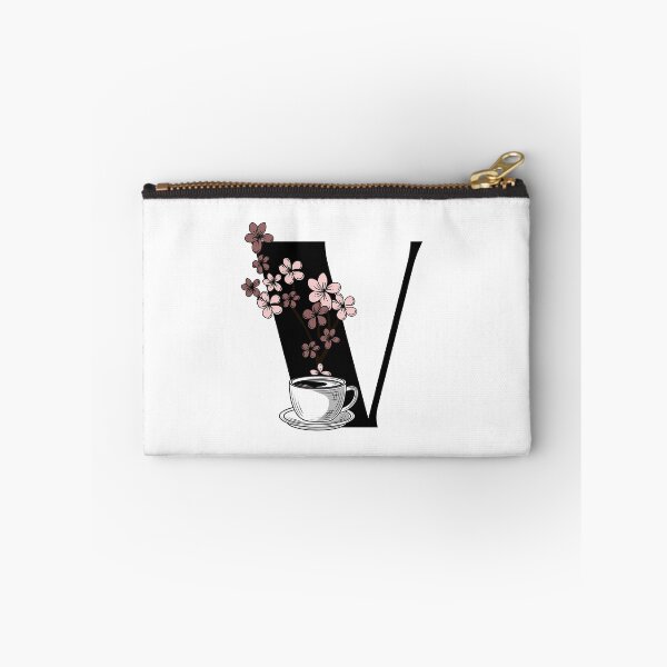Aperçu de l'œuvre Lettre de monogramme de café floral V créée et vendue par Coffee Lifestyle.