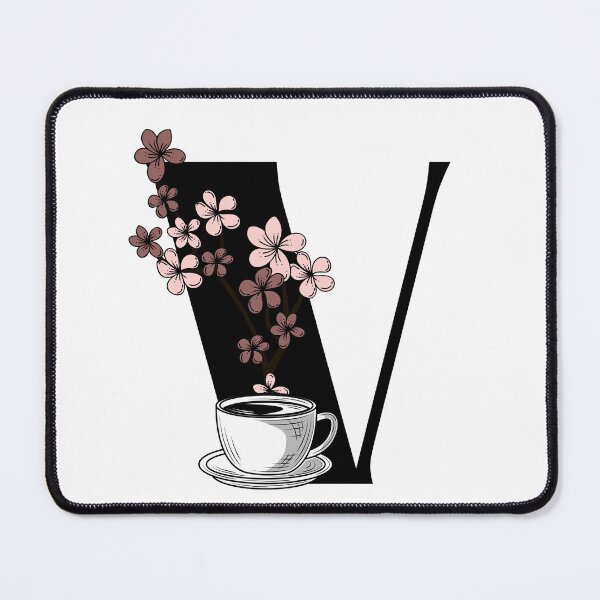 Item preview, Floral Coffee Monogram Letter V designed and sold by Coffee Lifestyle.