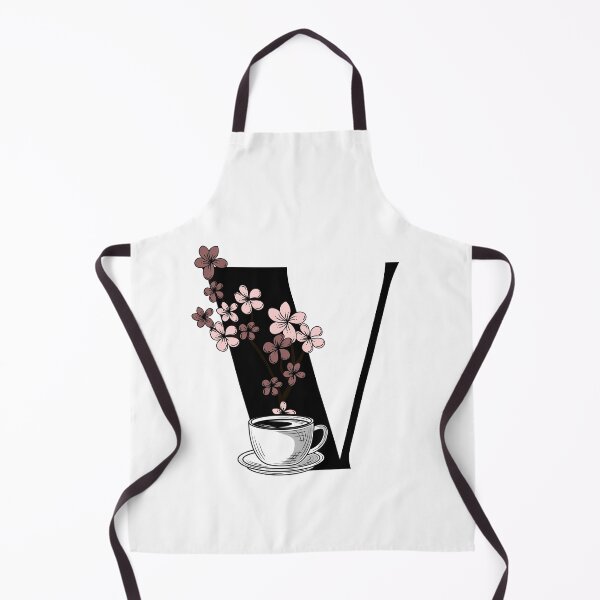 Aperçu de l'œuvre Lettre de monogramme de café floral V créée et vendue par Coffee Lifestyle.