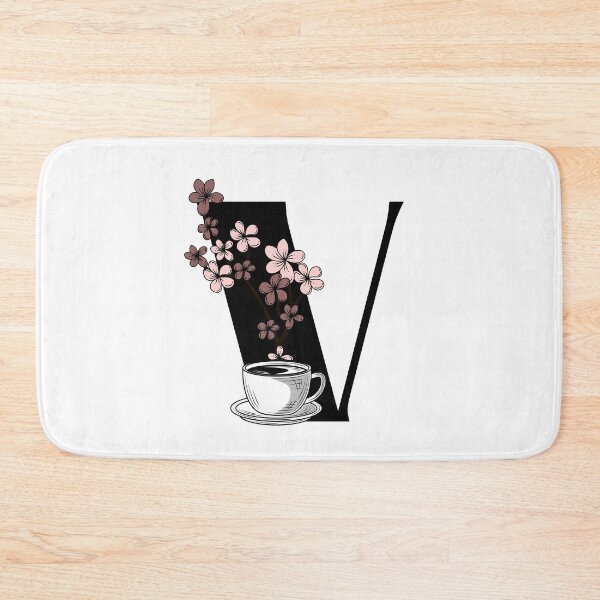 Item preview, Floral Coffee Monogram Letter V designed and sold by Coffee Lifestyle.