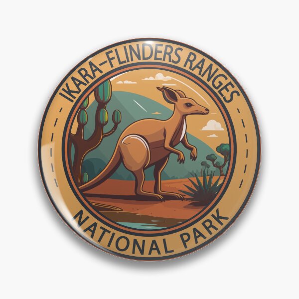 Item preview, Ikara–Flinders Ranges National Park Australia Kangaroo Badge designed and sold by KrisSidDesigns.