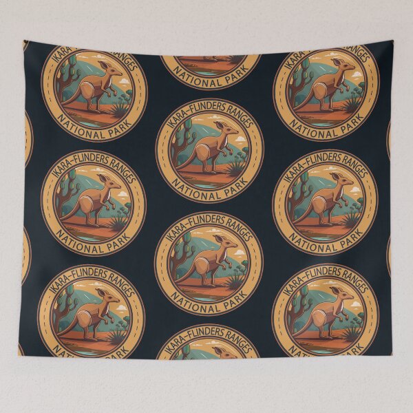 Item preview, Ikara–Flinders Ranges National Park Australia Kangaroo Badge designed and sold by KrisSidDesigns.