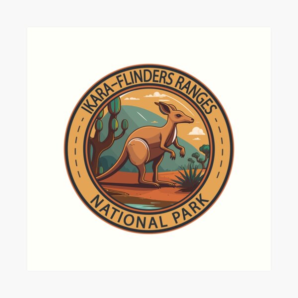 Item preview, Ikara–Flinders Ranges National Park Australia Kangaroo Badge designed and sold by KrisSidDesigns.