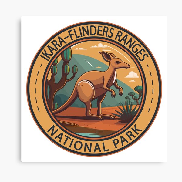 Item preview, Ikara–Flinders Ranges National Park Australia Kangaroo Badge designed and sold by KrisSidDesigns.