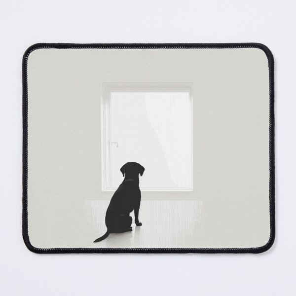 Item preview, minimalist artwork of a sad dog waiting for his owner designed and sold by sammgdesign.