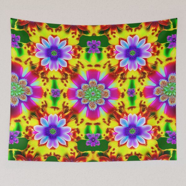 Item preview, Ornamental floral pattern vintage flowers wallpaper ornaments psychedelic 60s mystical designed and sold by goldufeenstaub.
