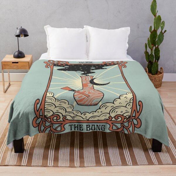 Item preview, cannabis tarot card, retro t-shirt print, marijuana bong	 designed and sold by ShamanskaKate.