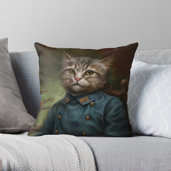 The Hermitage Court Confectioner Apprentice Cat Throw Pillow