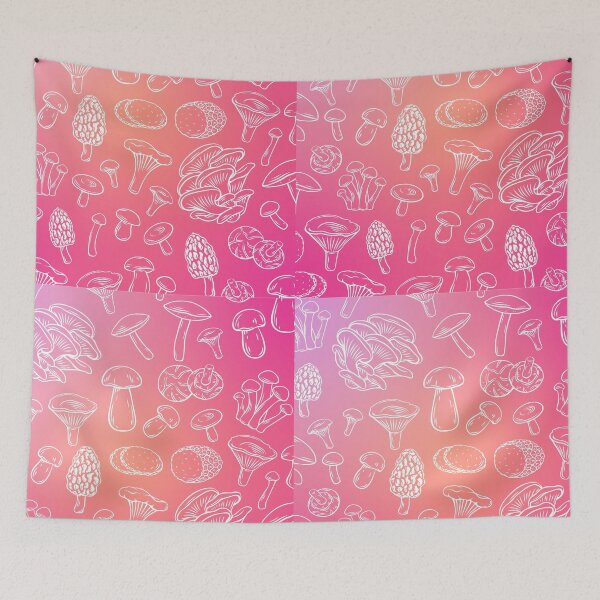 Item preview, Mushroom art fuchsia and yellow gradient designed and sold by ClockInClockOut.