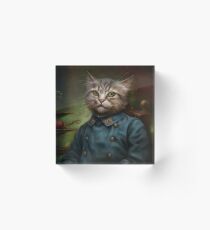 The Hermitage Court Confectioner Apprentice Cat Acrylic Block