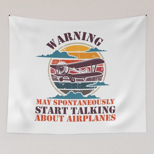 Artikelvorschau, WARNUNG KANN SPONTAN BEGINNEN, ÜBER FLUGZEUGE SONNENUNTERGANG ZU SPRECHEN entworfen und verkauft von HomeCoquette.