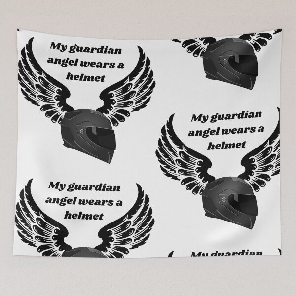Item preview, My guardian angel wears a helmet  designed and sold by courtney petersen.