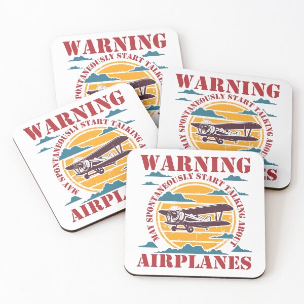 Item preview, WARNING MAY SPONTANEOUSLY START TALKING ABOUT AIRPLANES RETRO SUNSET designed and sold by HomeCoquette.