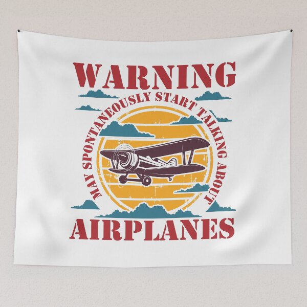 Artikelvorschau, WARNUNG KANN SPONTAN BEGINNEN, ÜBER FLUGZEUGE RETRO SONNENUNTERGANG ZU SPRECHEN entworfen und verkauft von HomeCoquette.